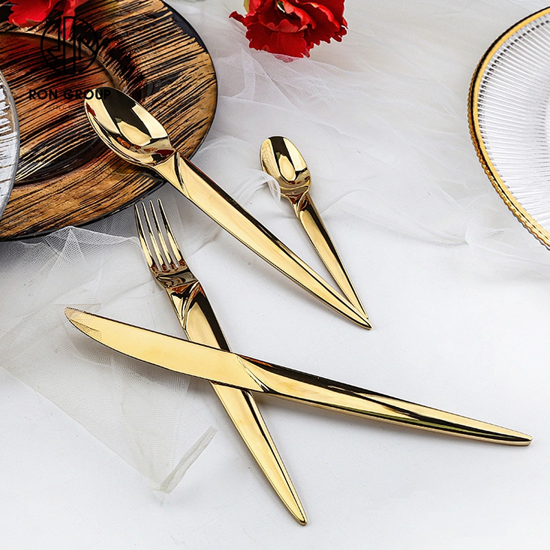 Elegant Luxury Gold Cutlery Tableware Inox For Weddings