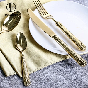 Luxury Dinnerware Style Stainless Steel Rose Gold Cutlery Wedding Dessert Tableware