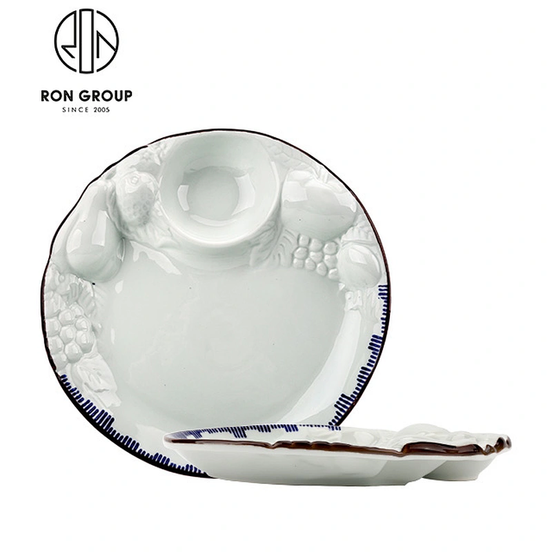 Wholesale 11 Inch Special Shape Ceramic Fruit Plate