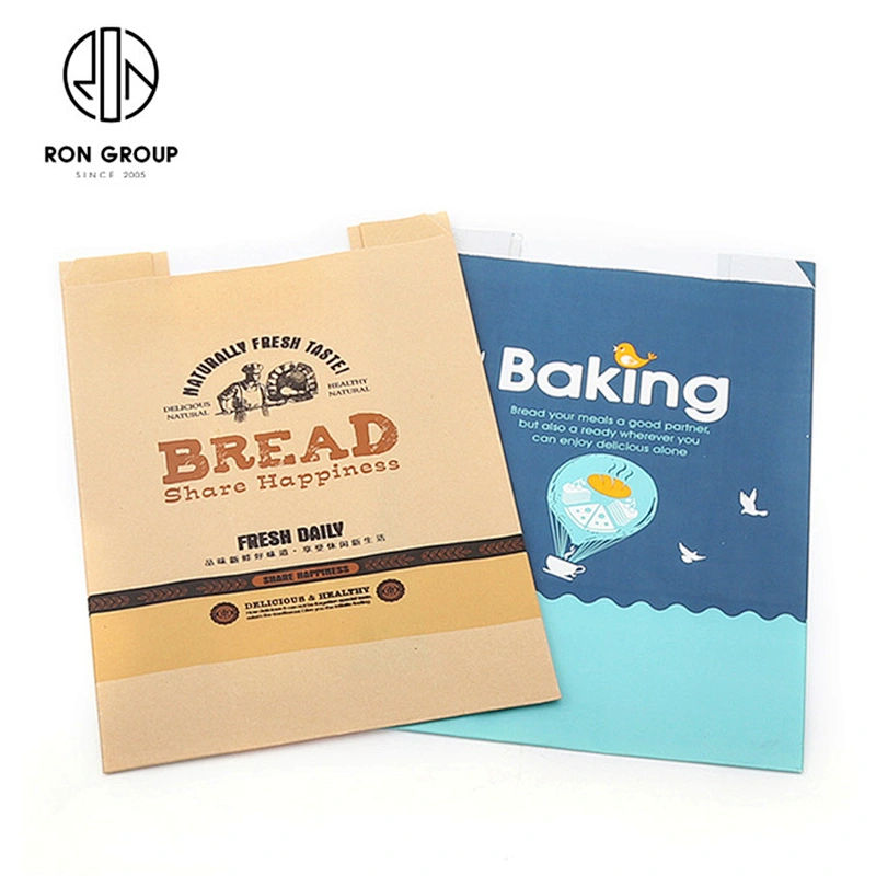 Food Packaging Square White Coated Kraft Paper Bag With Clear Window
