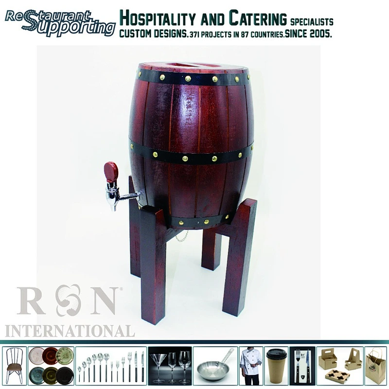 Hot sale bar restaurant tabletop oak wood 3 litres beer dispenser tower