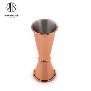 High Quality Wholesale 25/50ml Bar Wine Measuring Cup Gold Copper Double Jigger