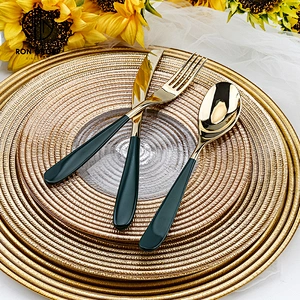 Reusable Portable 4-Piece Set Gold Restaurant Party Wedding Flatware
