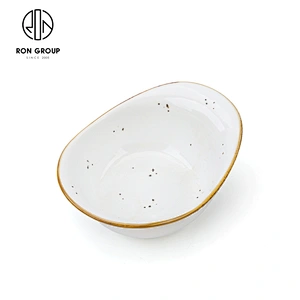 High Quality Customized Porcelain Oval Salad Snack Bowl For Hotel