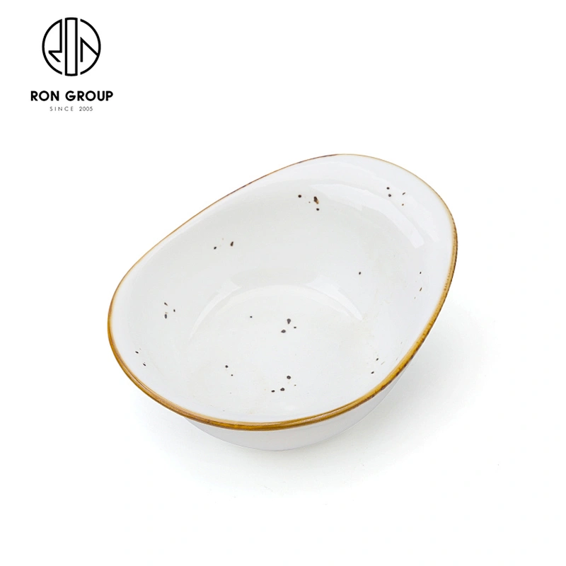 High Quality Customized Porcelain Oval Salad Snack Bowl For Hotel