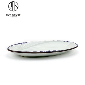 Wholesale Oval 12 Inch Ceramic Restaurants Dinner Plate