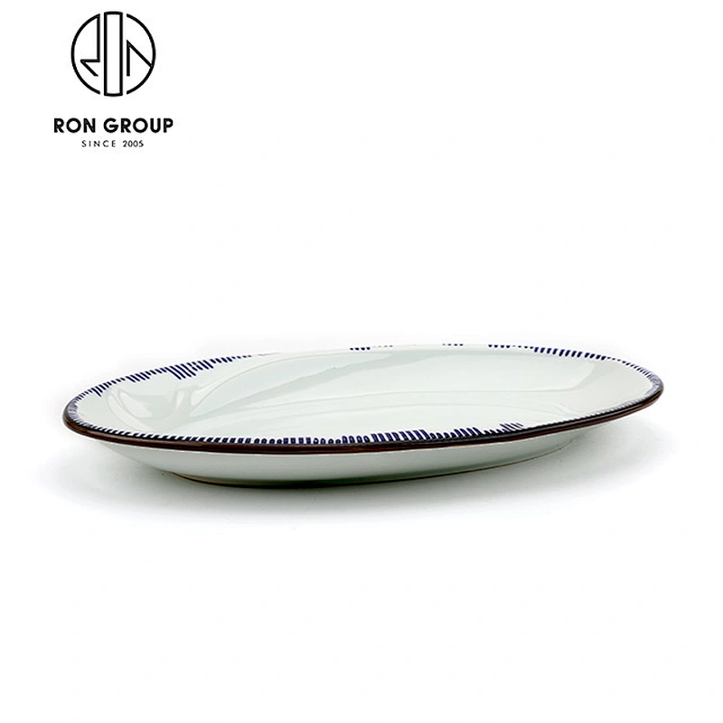 Wholesale Oval 12 Inch Ceramic Restaurants Dinner Plate