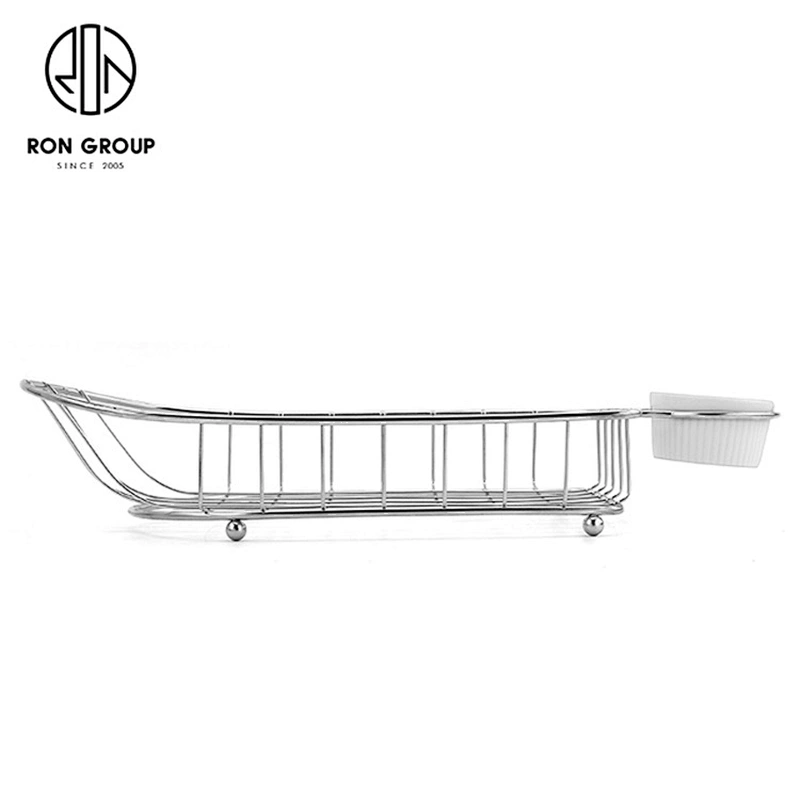 New Style Wire Iron Stainless Steel Boat-Shape Basket With Dip Dishes