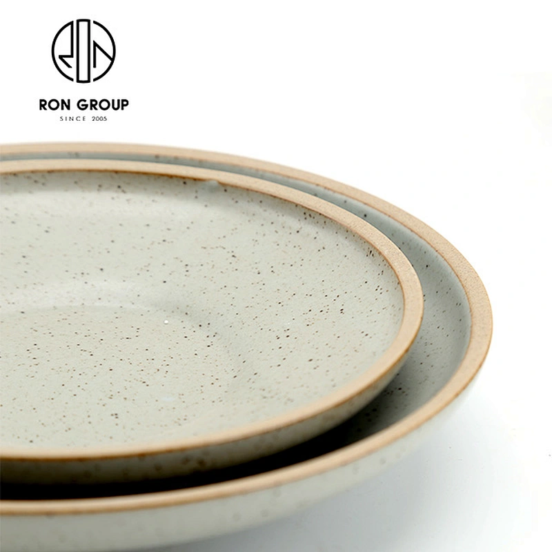 Japanese style 8inch porcelain Shallow round bowl