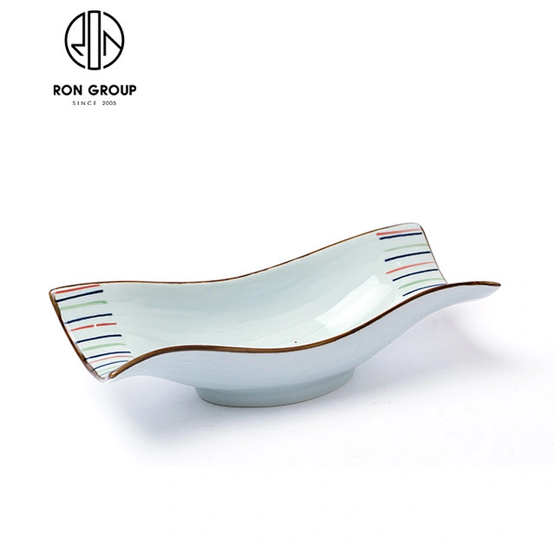 Japanese Style Porcelain Snack Plate For Restaurant