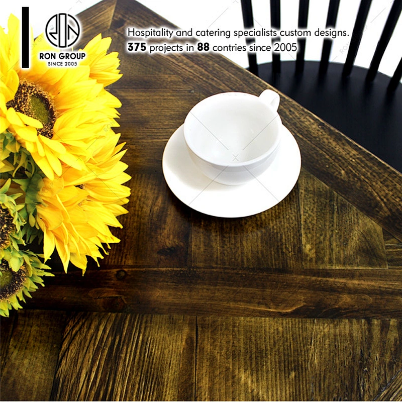 Hot Sale Vintage Restaurant Coffee Shop Wooden Dining Table Top