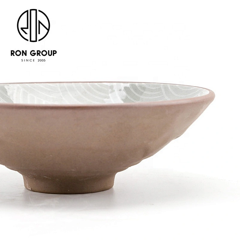 Family Restaurant Common Large Capacity Round Ceramic Bowl
