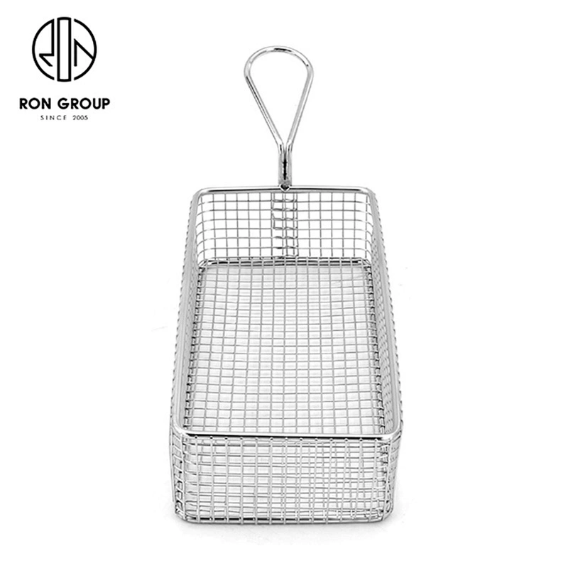 Custom Made Kitchen Accessories Metal Iron Wire Stainless Steel Linearrectangle Snack Basket