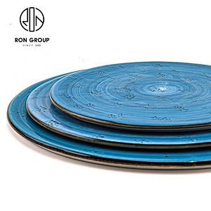 Wholesale Customized Portable Ocean Blue Restaurant Dinnerware
