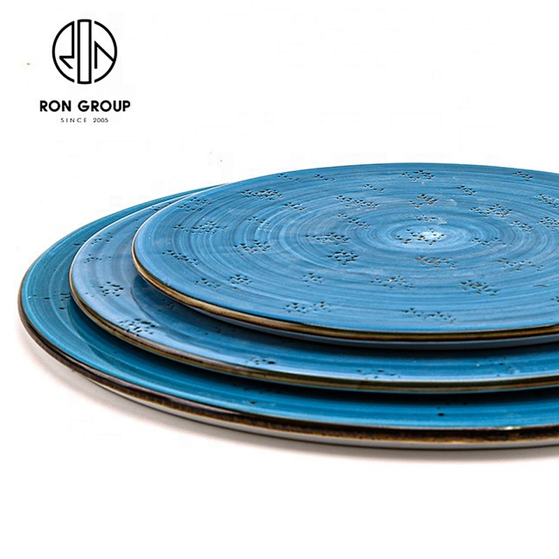 Wholesale Customized Portable Ocean Blue Restaurant Dinnerware