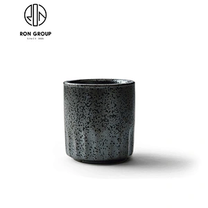 Customized sesame glaze personalized small pot black ceramic pots