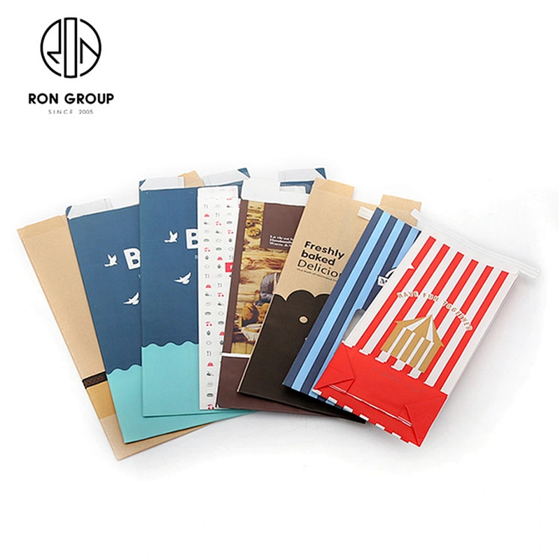Restaurant Use Food Packaging White Coated Kraft Paper Bags With Front Window