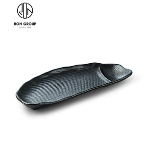 Elegant Round black plate with hole for restaurant