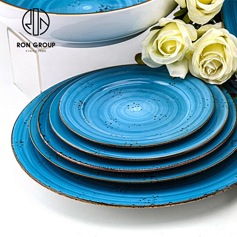 Wholesale Customized Portable Ocean Blue Restaurant Dinnerware