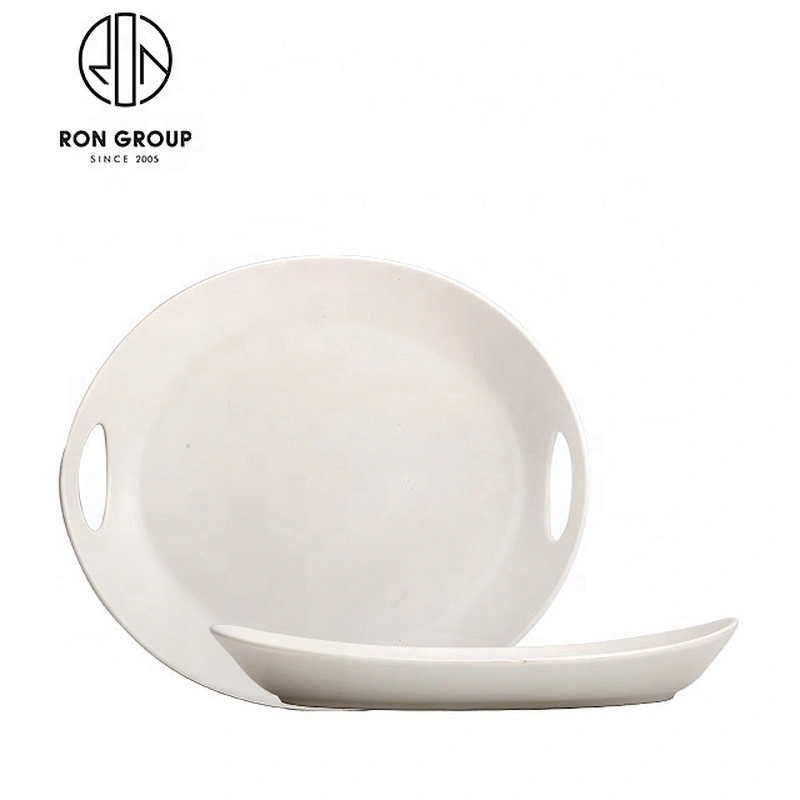 White Clean Modern Restaurant Triangle 10 Inch Soup Plate
