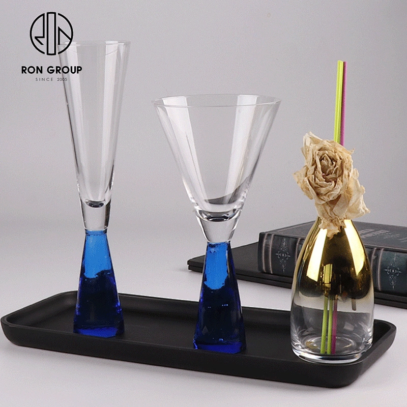 Wholesale Clear Glass Crystal Wedding Hotel Elegant Gold Champagne Glass