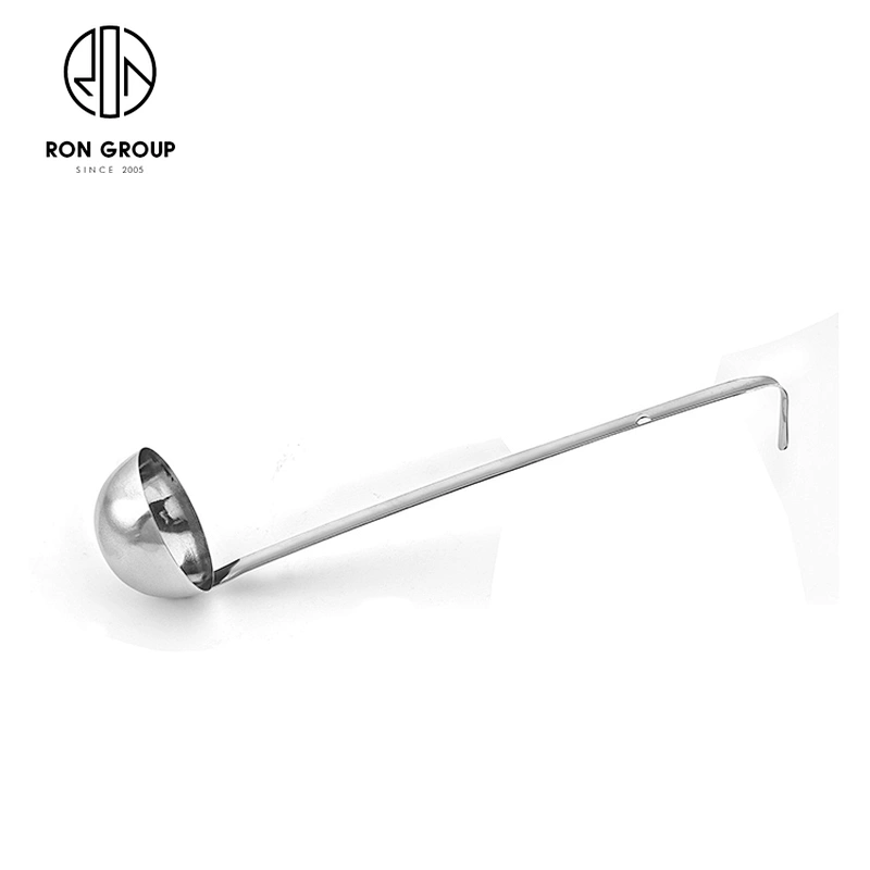 Kitchen Accessories Stainless Steel Round Head Soup Ladle Spoon With Hook