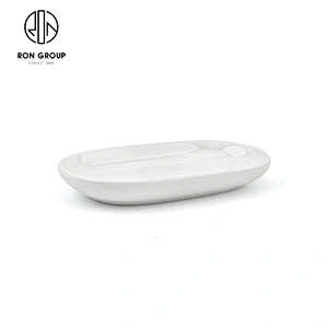 High Quality Porcelain Dinnerware Restaurant Flat Oval Fish Shaped Dinner Plates