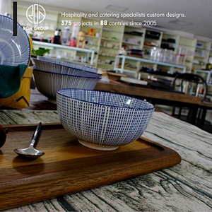 Foshan custom printed logo restaurant ceramic curry bowl