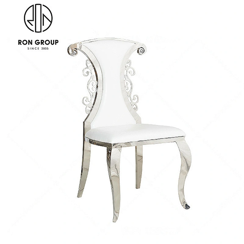 Metal frame modern gold banquet dining chair