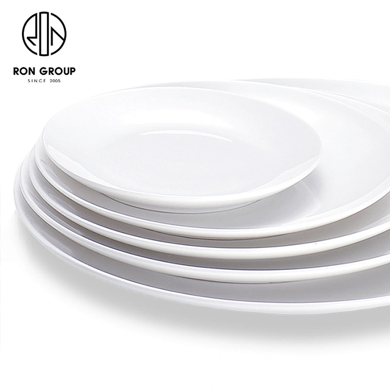 Customized Restaurant Round Shape Dinner Shallow Ceramic Pasta Plate