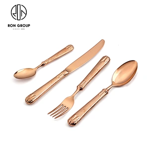 Luxury Dinnerware Style Stainless Steel Rose Gold Cutlery Wedding Dessert Tableware