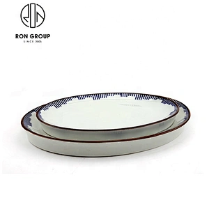 Wholesale Restaurants Beautifully Flat Dinner Ceramic Plate Set