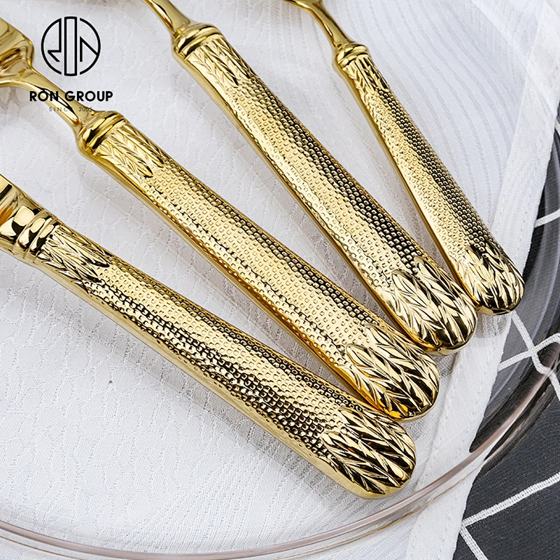 High-End Gold Restaurant 4-Piece Tableware Sets Stainless Steel Wedding Cutlery