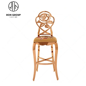 Bar furniture pu leather gold stainless steel chair