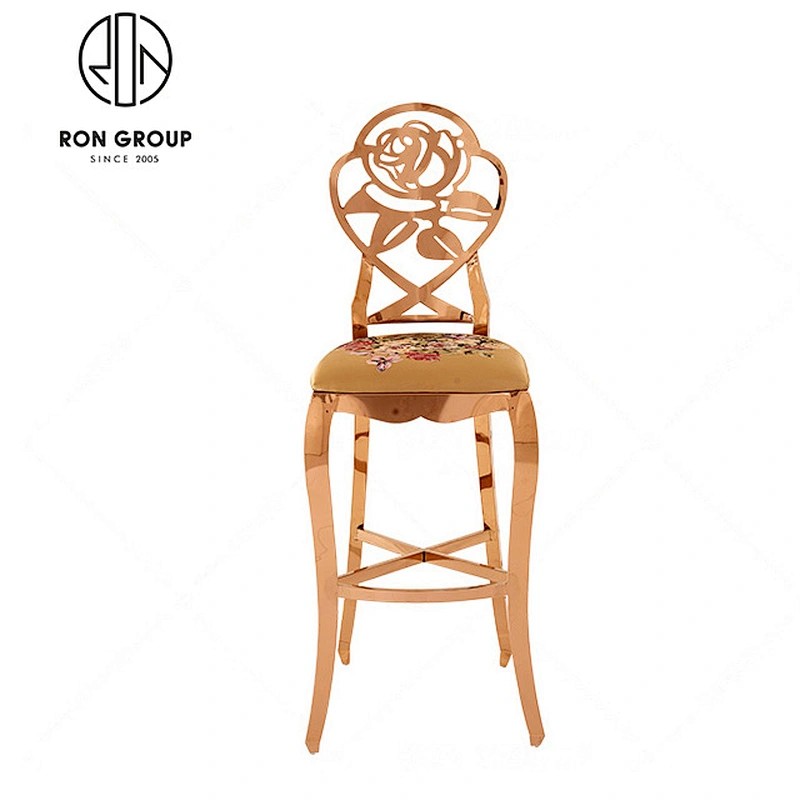 Bar furniture pu leather gold stainless steel chair