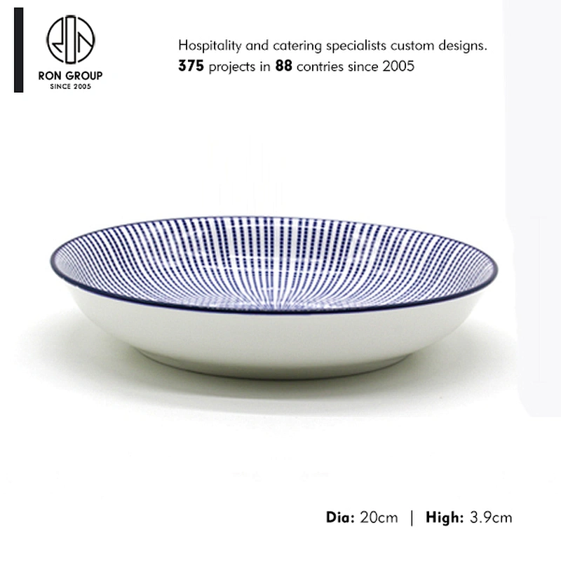 Bulk ceramic porcelain soup bowl and serving bowls with plates
