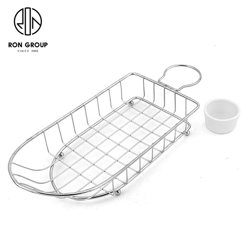 New Style Wire Iron Stainless Steel Boat-Shape Basket With Dip Dishes