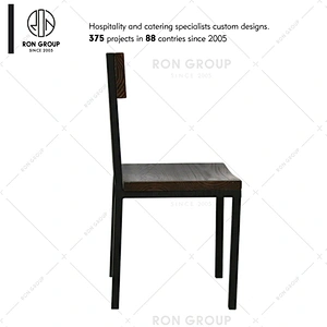 Wholesale Stackable Metal Chair With Solid Wood Seat
