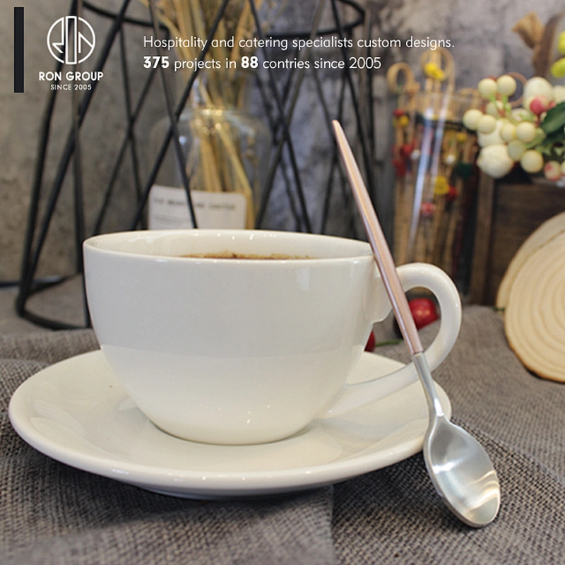 High Quality Modern Customized Coffee Shop White Ceramic Coffee Mug