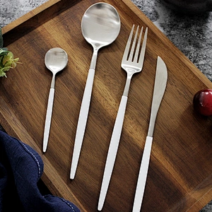 Restaurant Wedding Gold And Pink Color Stainless Steel Flatware Cutlery