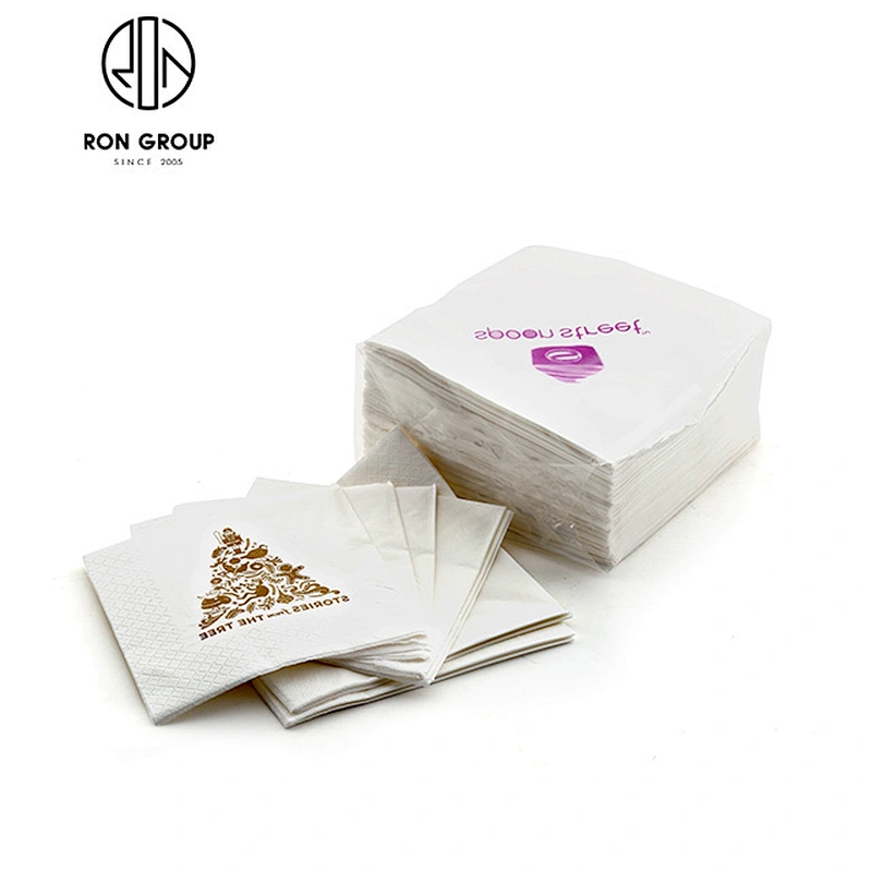 Elegant folded table paper napkin with custom logo