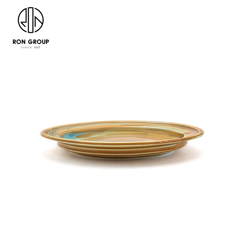 Hotel Antiquity Blue Food Dish 9 Inch Ceramic Round Flat Dinner Plate