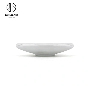 Restaurant Tableware Porcelain White Food Plate Thick Lip Bowl