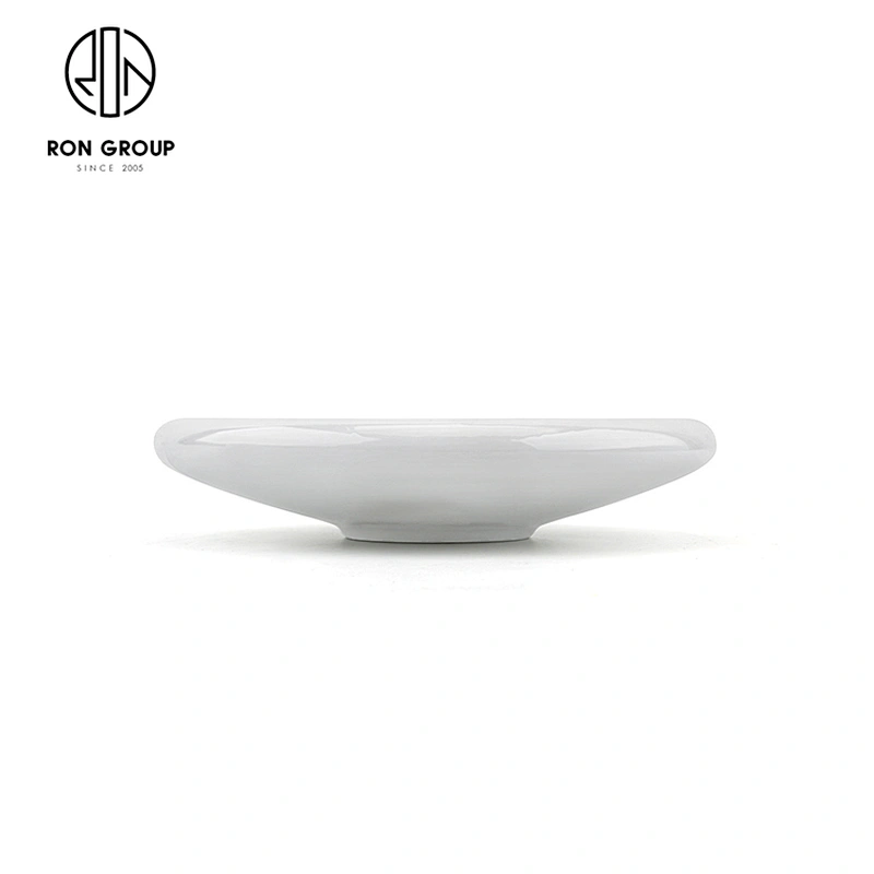 Restaurant Tableware Porcelain White Food Plate Thick Lip Bowl