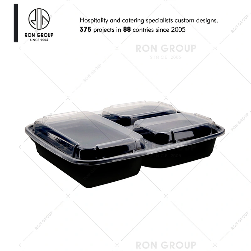 Food grade disposable 3 compartment microwave food container