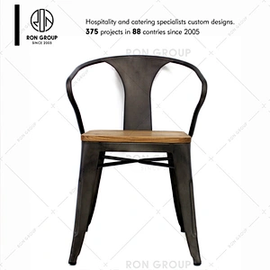 Custom industrial style cafe restaurant metal dining chair
