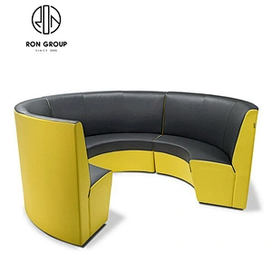 Custom Leather Restaurant Carved Round Sofa Booth