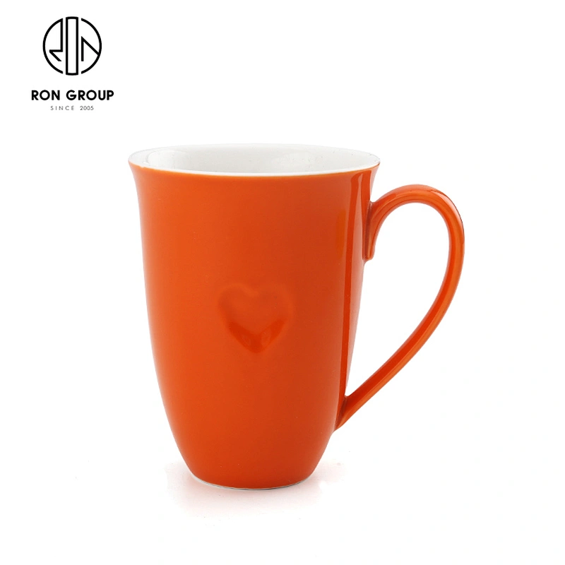 Restaurant 360ml Recyclable Reusable Ceramic Coffee Cup With  Handle