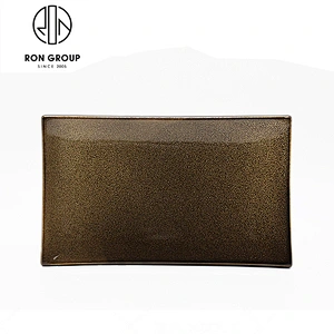 Wholesale 10 Inch Restaurant Brown Color Rectangle Dinner Plate