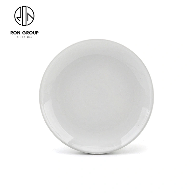 Modern Restaurant Hotel 8 Inch White Porcelain Round Plate For Catering